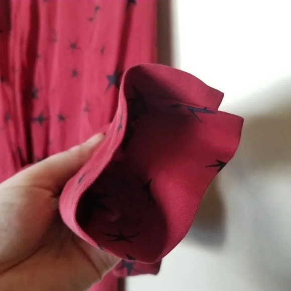 L'AGENCE Mariposa Star-Print  Silk Crossover Blouse S - Picture 4 of 15